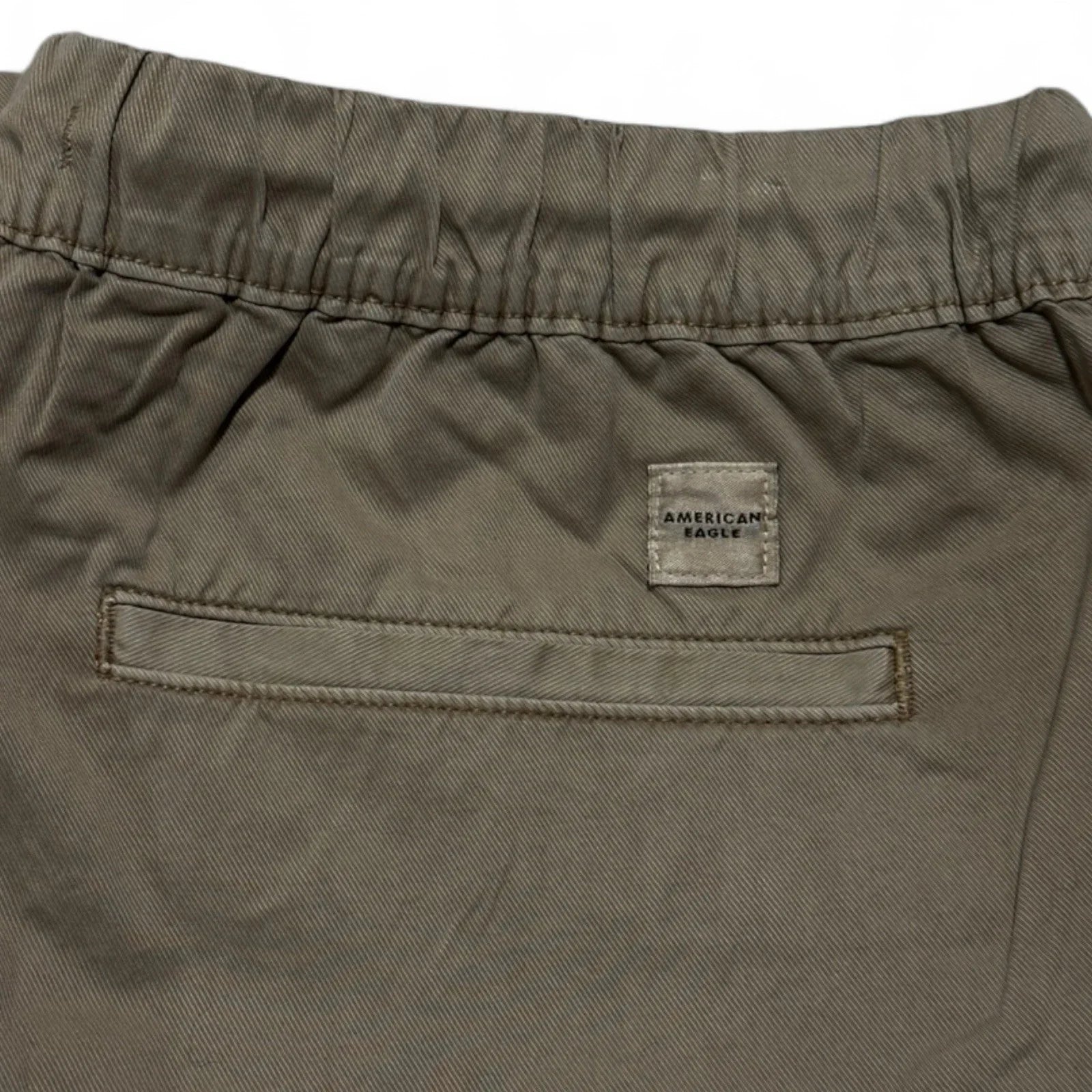American Eagle Flex Lived In Trekker Shorts Khaki Beige Pull On Men’s Large - Trendiez U ♥ 