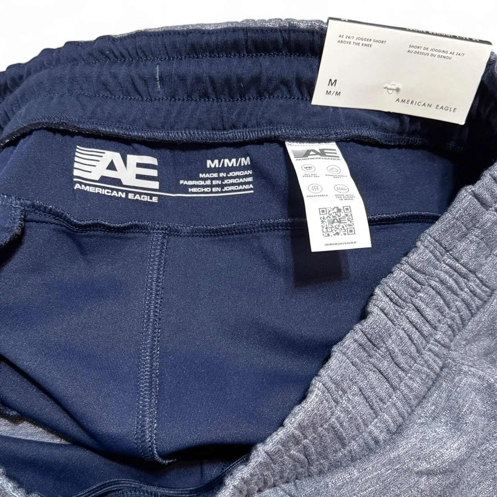 American Eagle Men’s 24/7 Active Blue Jogger Shorts 5.5” Size Medium - Trendiez U ♥ 