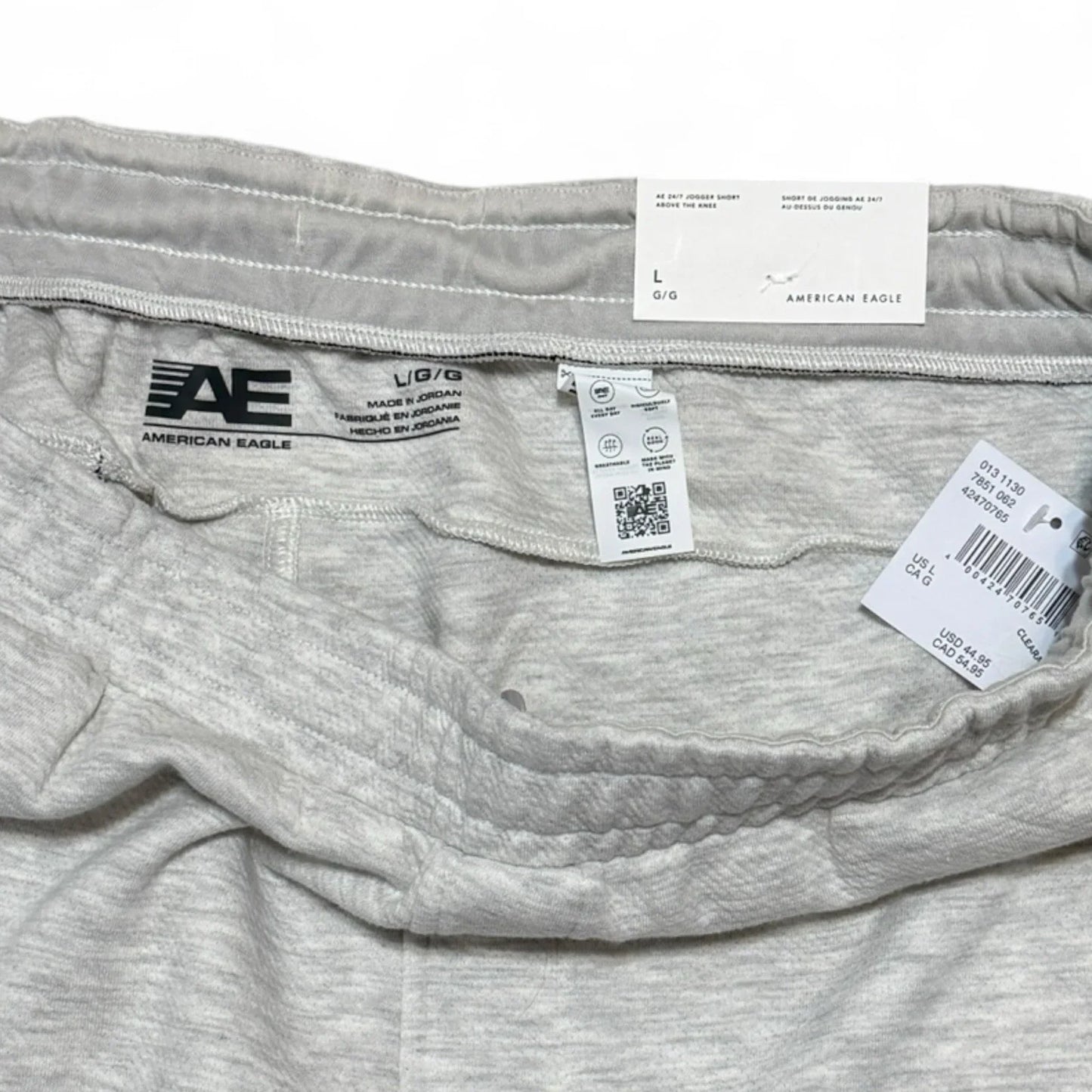 American Eagle Men’s 24/7 Active Heather Grey Jogger Shorts 5.5” Size Large - Trendiez U ♥ 