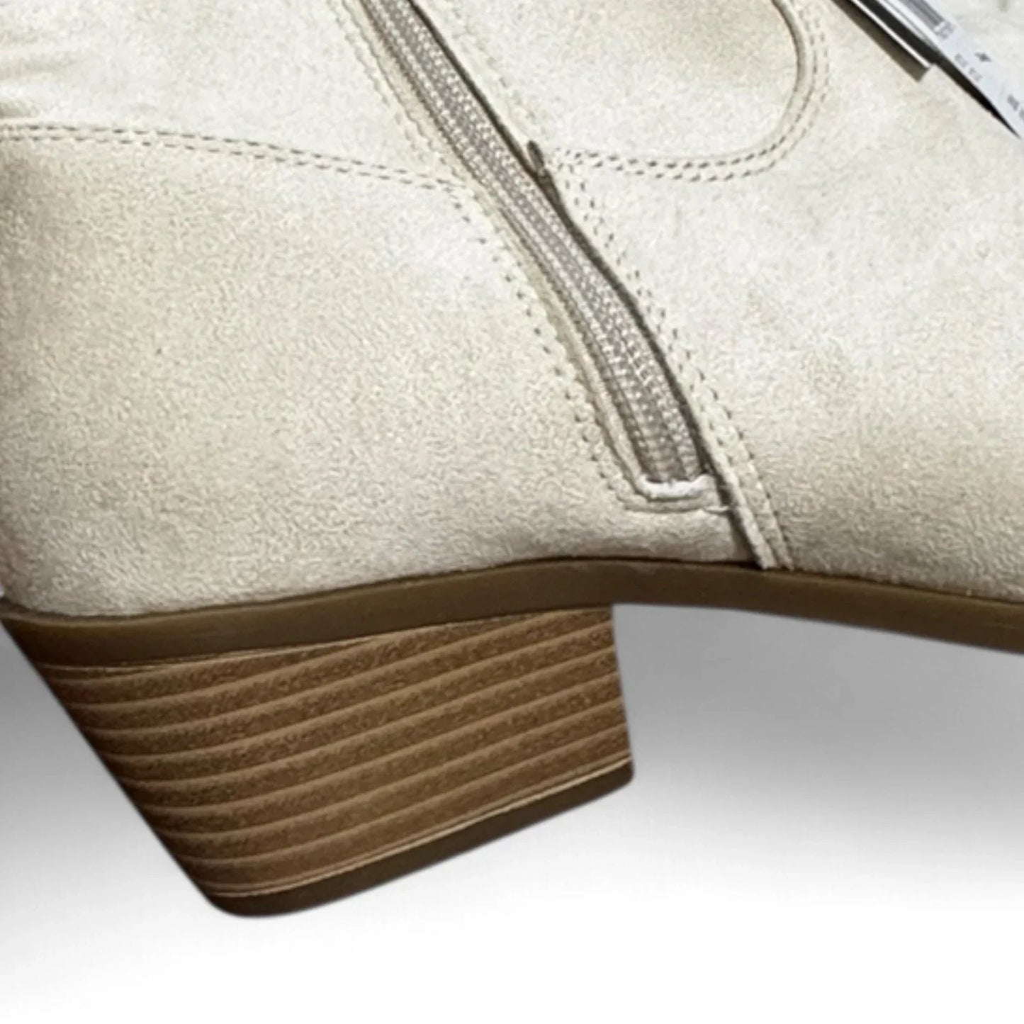 American Eagle Women’s Western Boots – Slouchy Suede, Cream Off-White, Size 7.5 - Trendiez U ♥ 