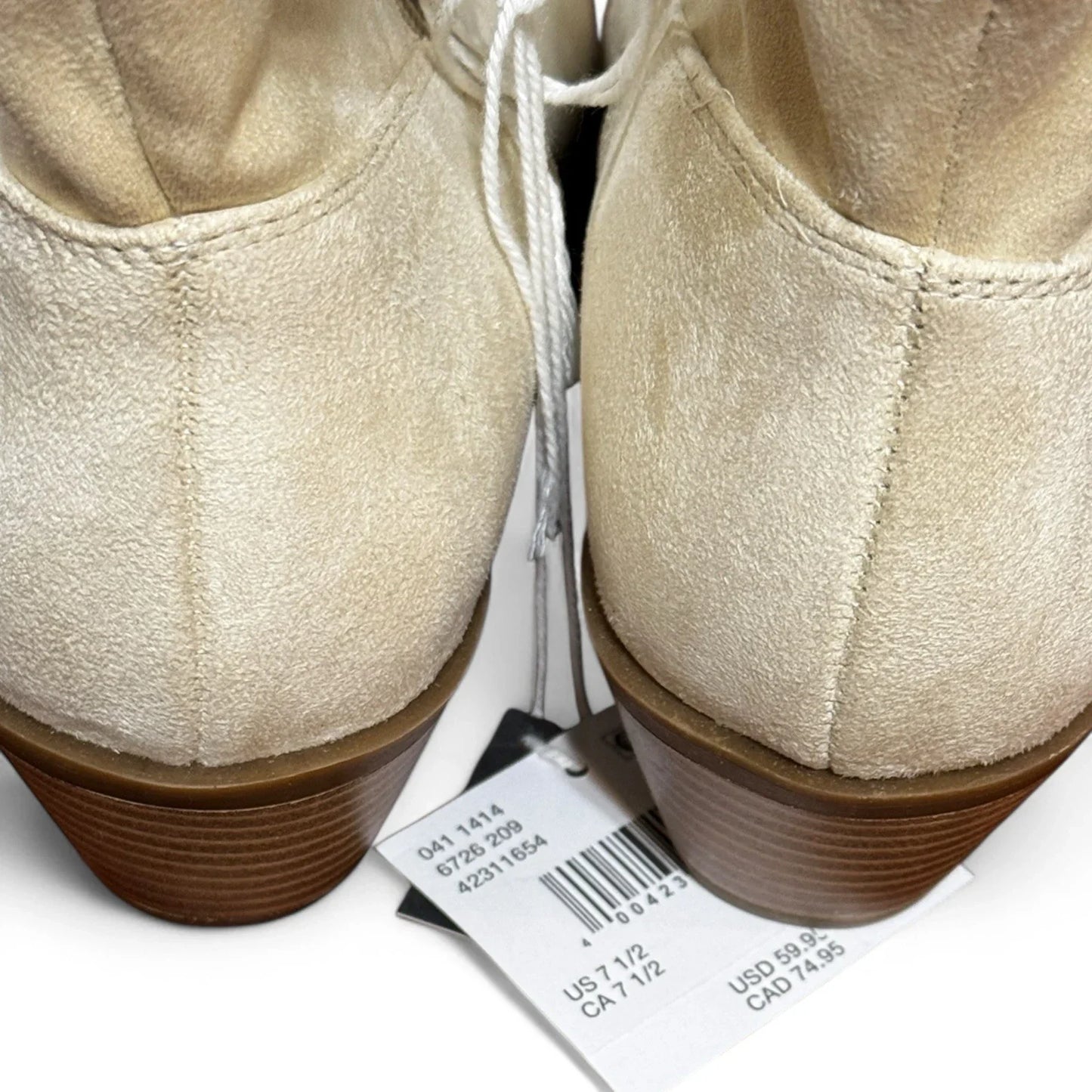 American Eagle Women’s Western Boots – Slouchy Suede, Cream Off-White, Size 7.5 - Trendiez U ♥ 