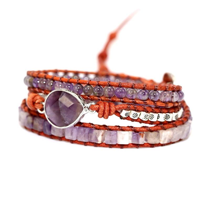 Amethyst Twilight Bohemian Handmade Wrap Bracelet - Trendiez U ♥ 