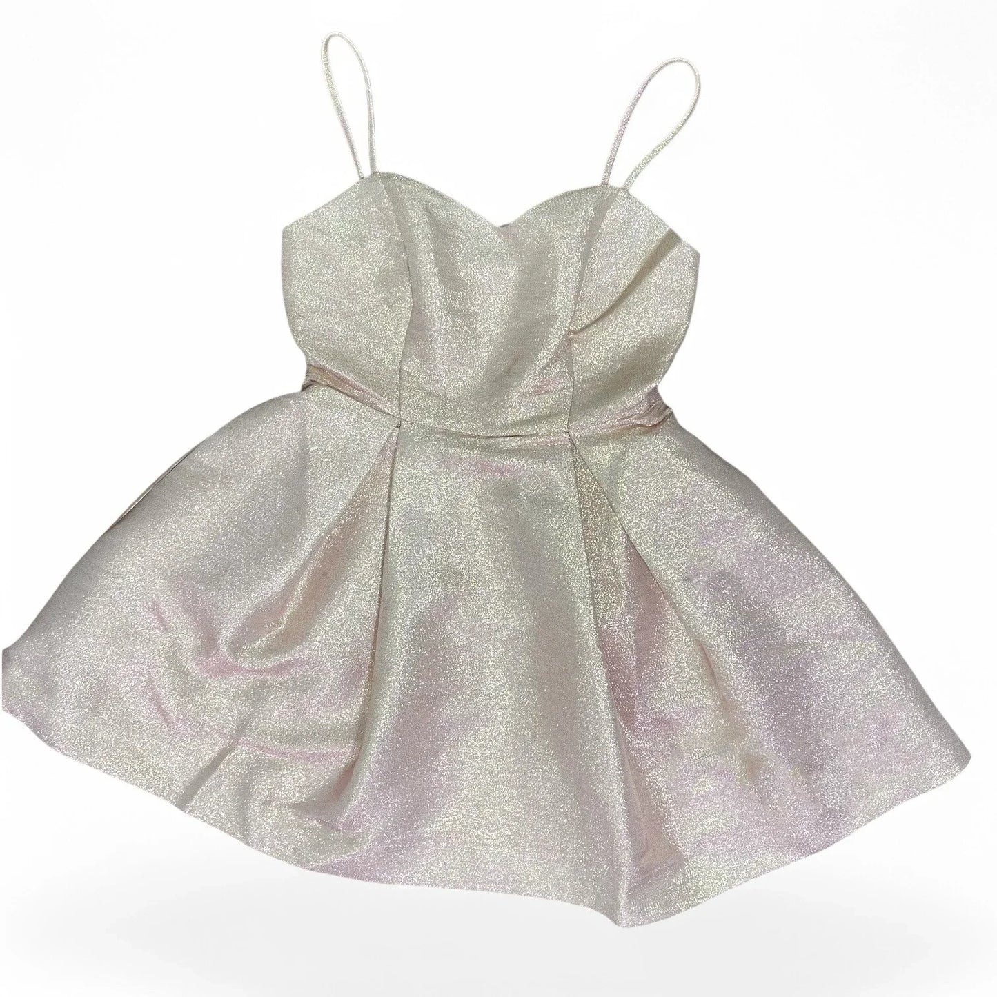 Avec Les Filles Pink Shimmer Fit & Flare Mini Dress Sz 4 Pleaded Cocktail Dress - Trendiez U ♥ 