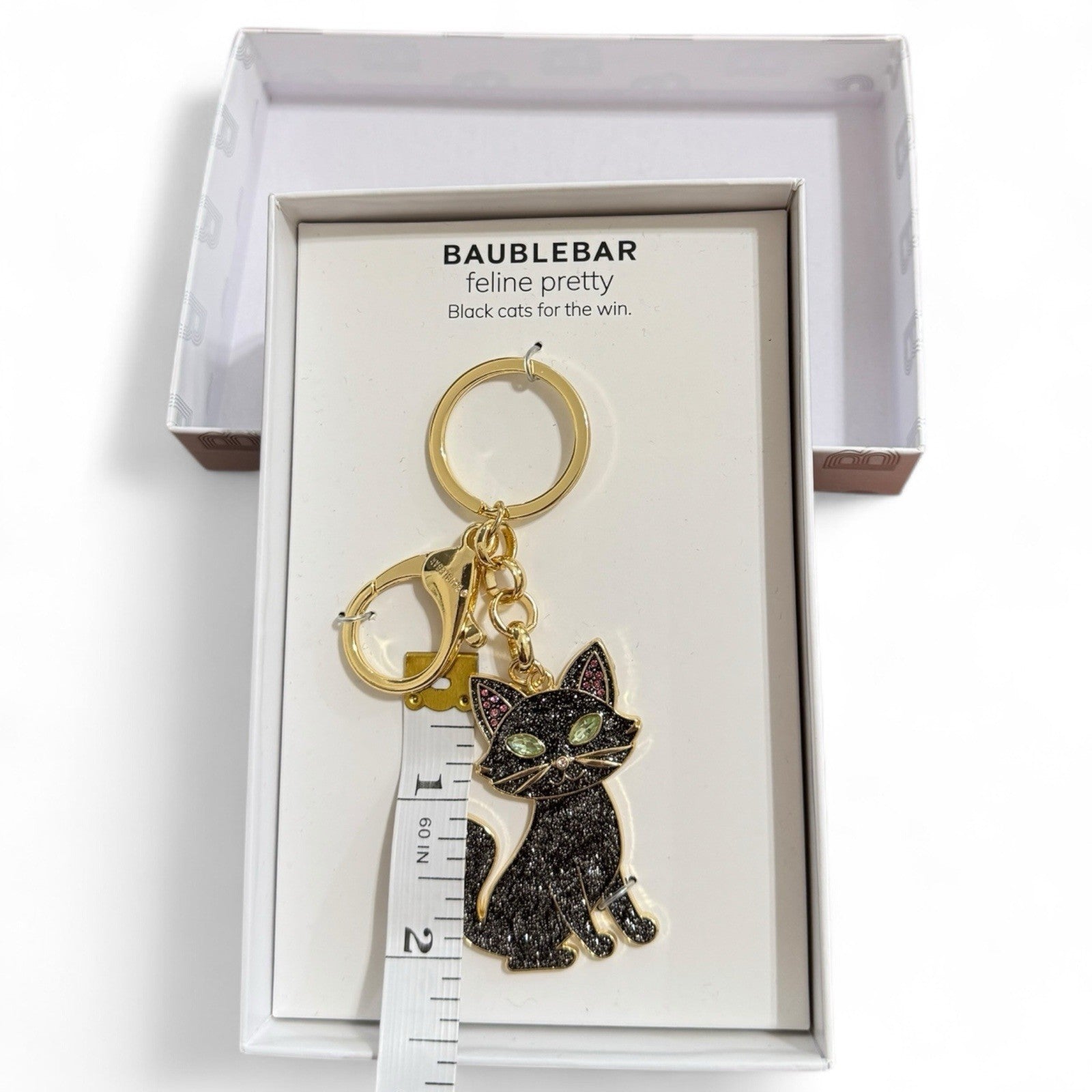 BaubleBar Black Cat Keychain – Glitter Bag Charm Accessory - Trendiez U ♥ 