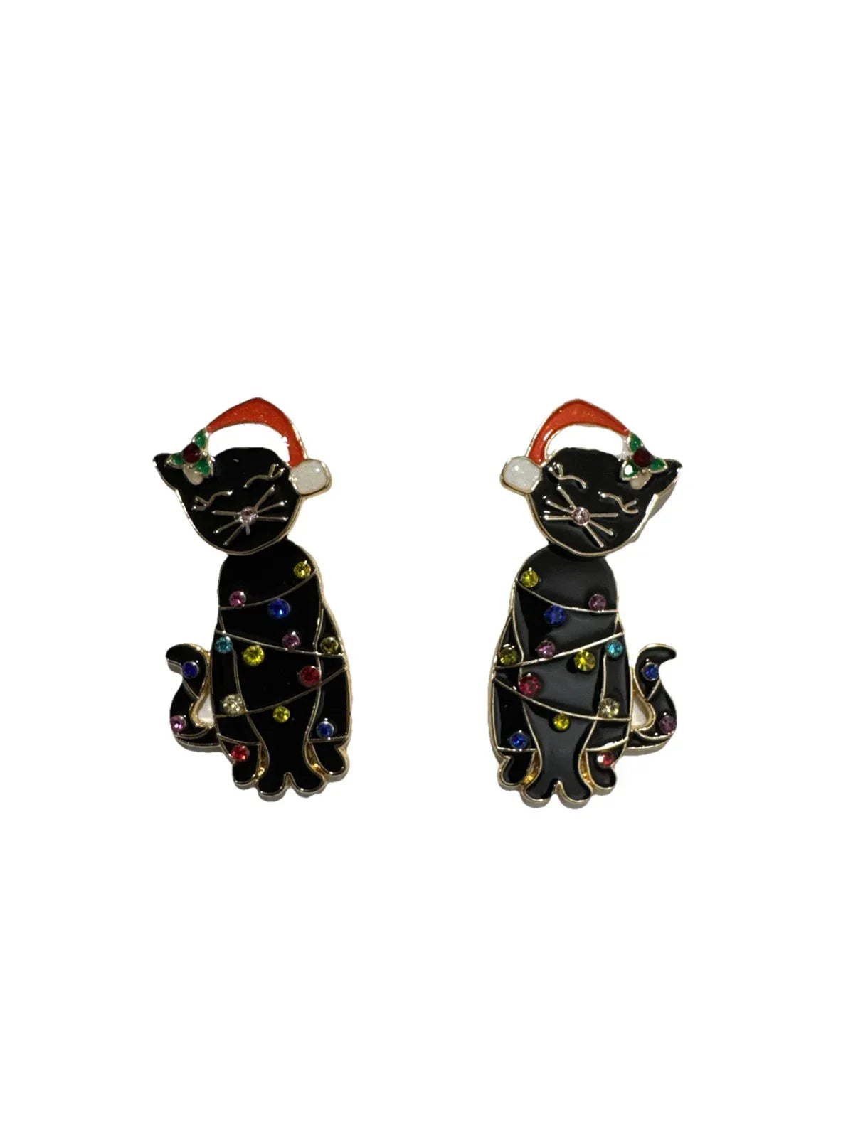 BaubleBar Christmas Earrings, Santa Kitty Cat Ornament Mischief Party Cute Stud - Trendiez U ♥ 