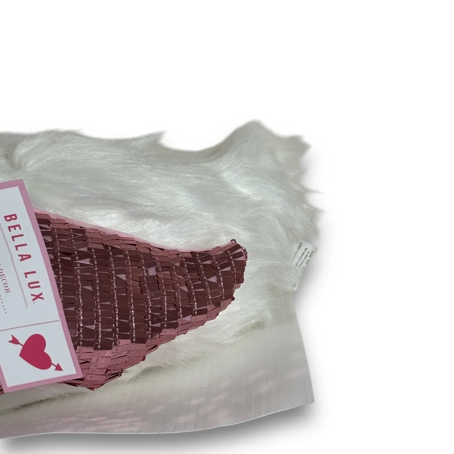 Bella Lux White Swan Plush Shelf Sitter Pink White Beanbag Sparkly 13x13 - Trendiez U ♥ 