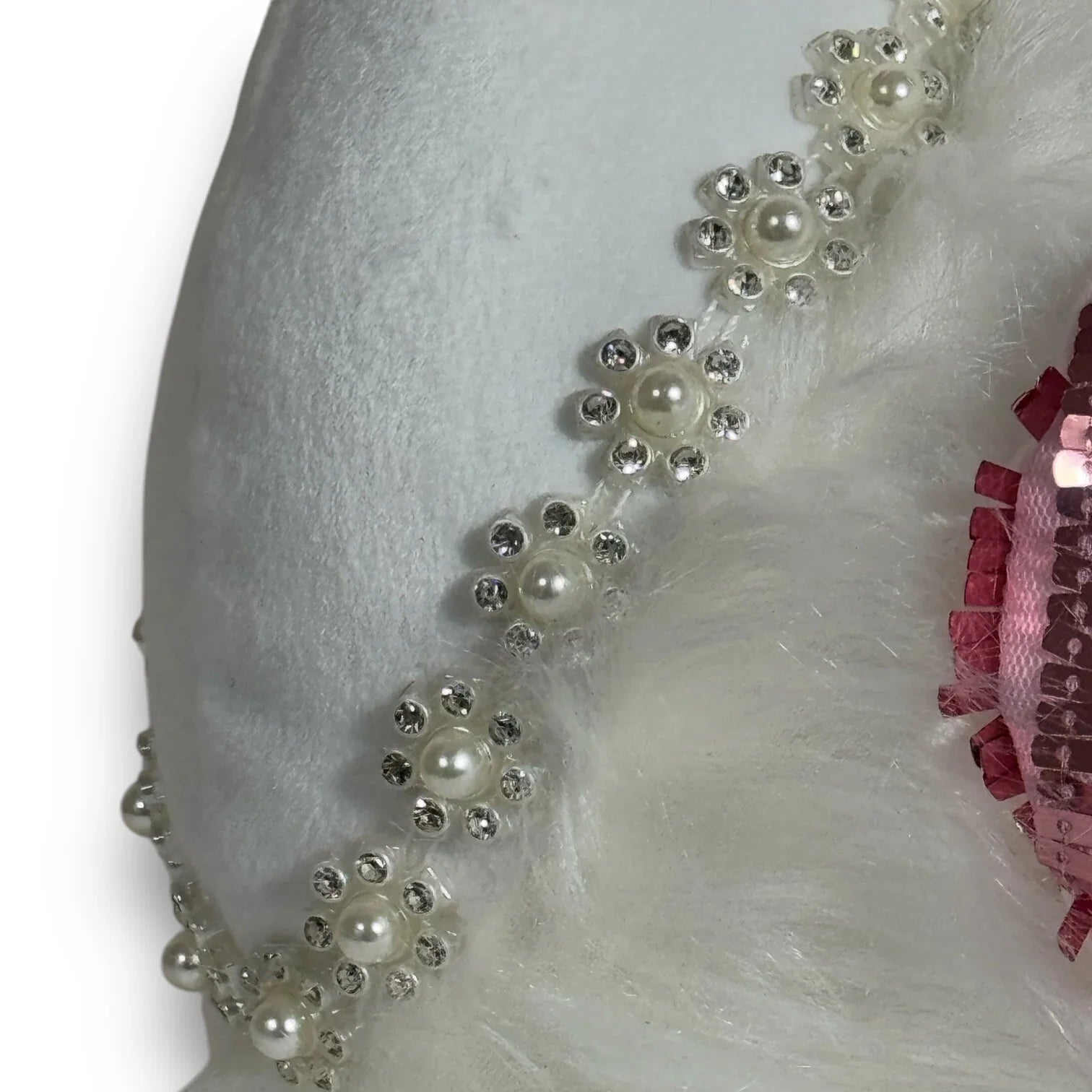 Bella Lux White Swan Plush Shelf Sitter Pink White Beanbag Sparkly 13x13 - Trendiez U ♥ 