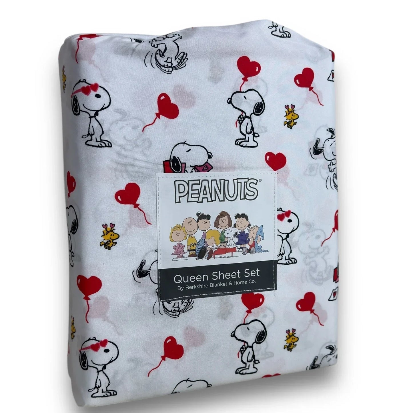 Berkshire Peanuts Snoopy Woodstock Valentines 4 PC QUEEN Sheet Set Hearts Love - Trendiez U ♥ 