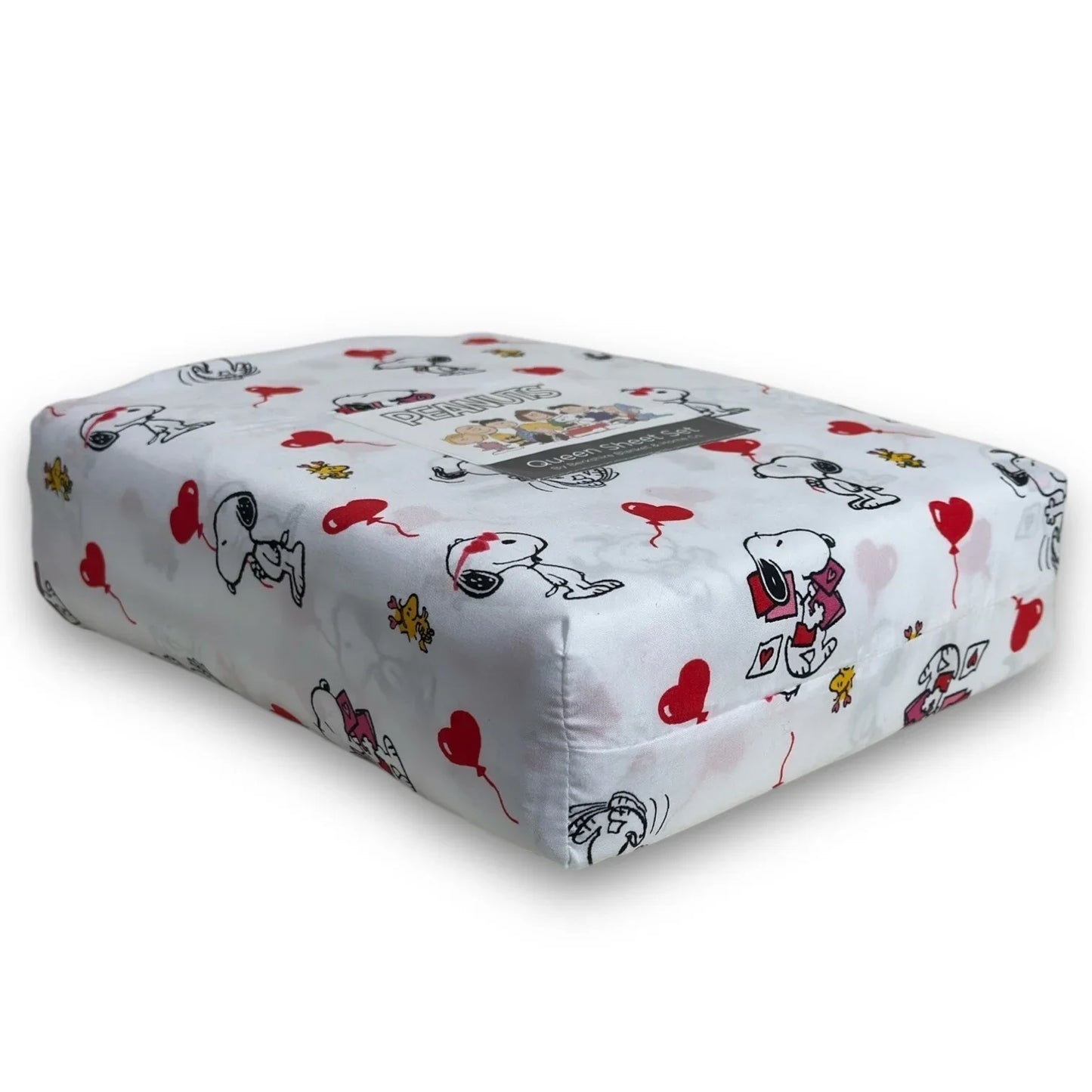 Berkshire Peanuts Snoopy Woodstock Valentines 4 PC QUEEN Sheet Set Hearts Love - Trendiez U ♥ 