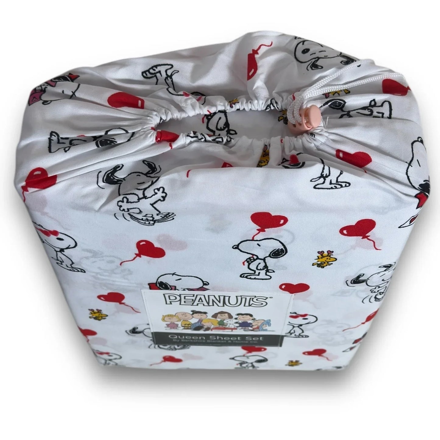 Berkshire Peanuts Snoopy Woodstock Valentines 4 PC QUEEN Sheet Set Hearts Love - Trendiez U ♥ 