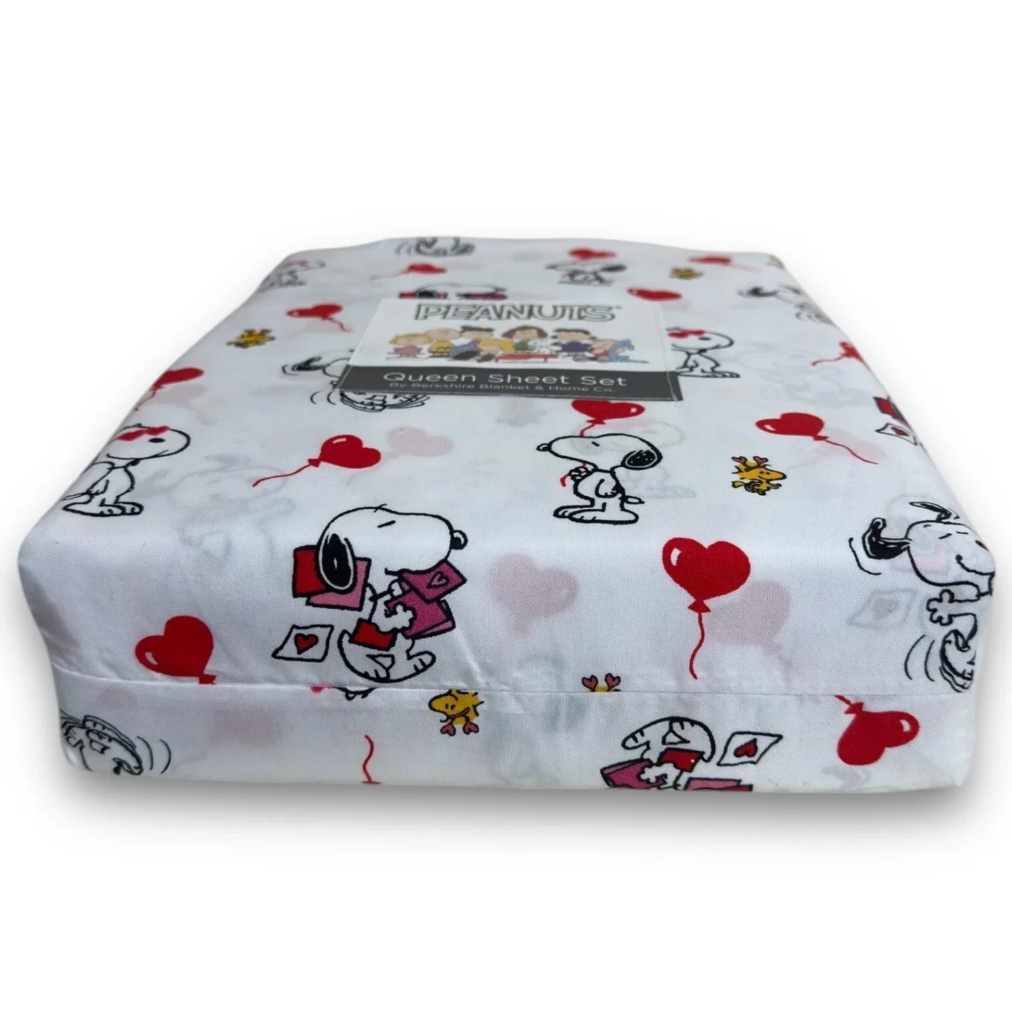 Berkshire Peanuts Snoopy Woodstock Valentines 4 PC QUEEN Sheet Set Hearts Love - Trendiez U ♥ 