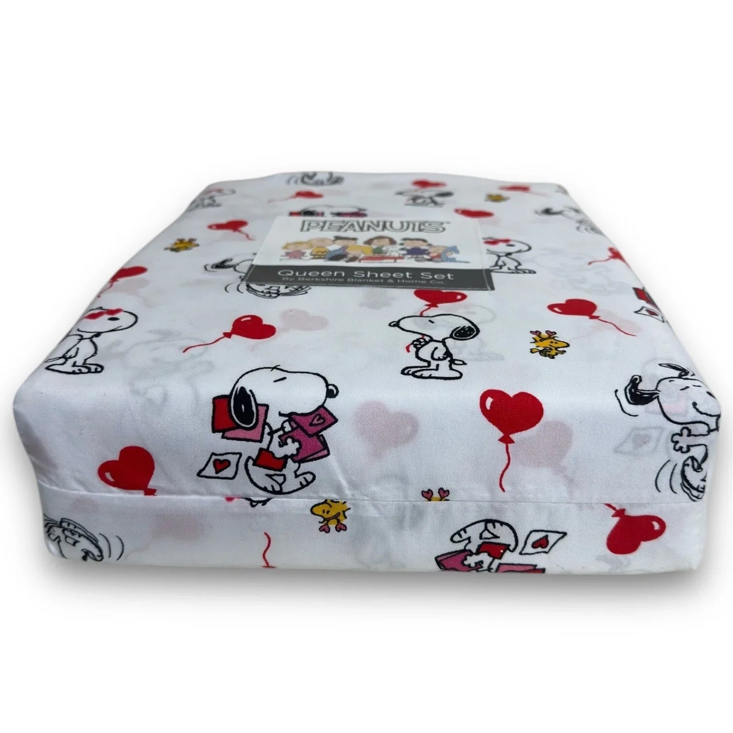 Berkshire Peanuts Snoopy Woodstock Valentines 4 PC QUEEN Sheet Set Hearts Love - Trendiez U ♥ 