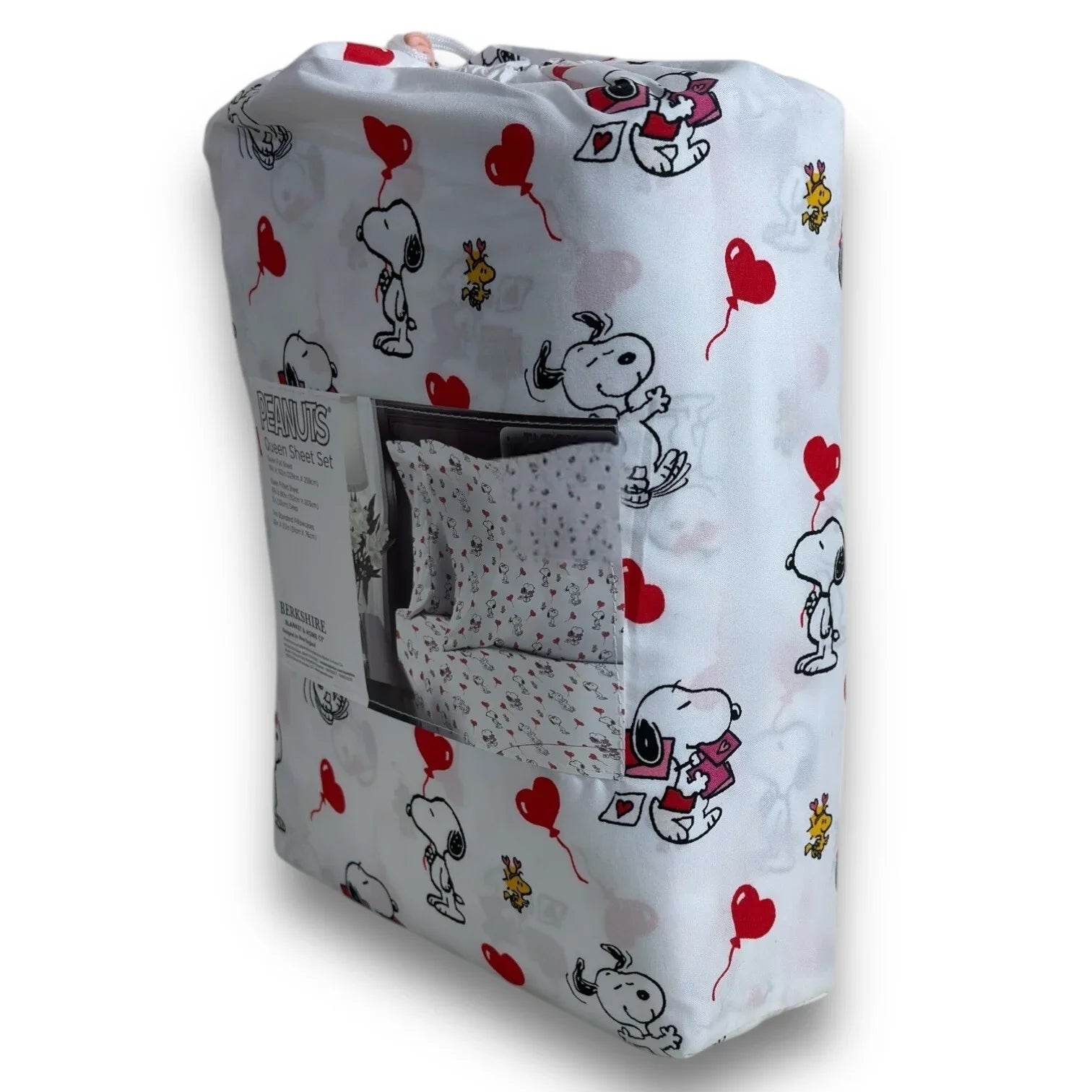 Berkshire Peanuts Snoopy Woodstock Valentines 4 PC QUEEN Sheet Set Hearts Love - Trendiez U ♥ 