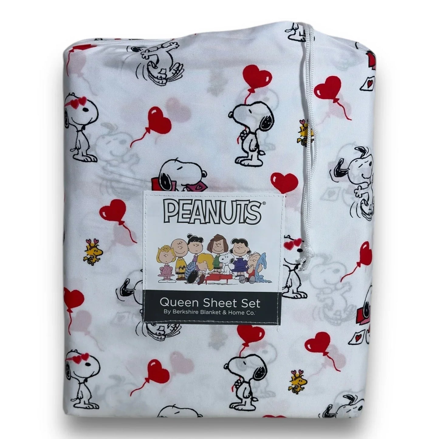 Berkshire Peanuts Snoopy Woodstock Valentines 4 PC QUEEN Sheet Set Hearts Love - Trendiez U ♥ 