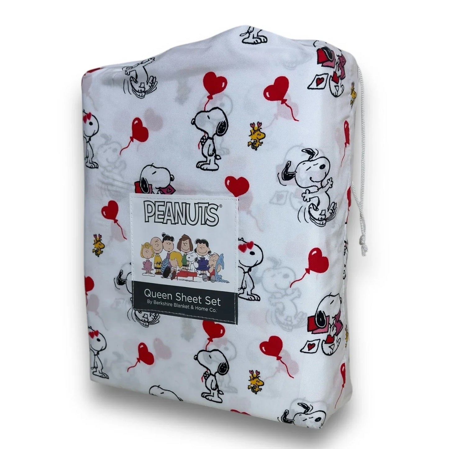 Berkshire Peanuts Snoopy Woodstock Valentines 4 PC QUEEN Sheet Set Hearts Love - Trendiez U ♥ 