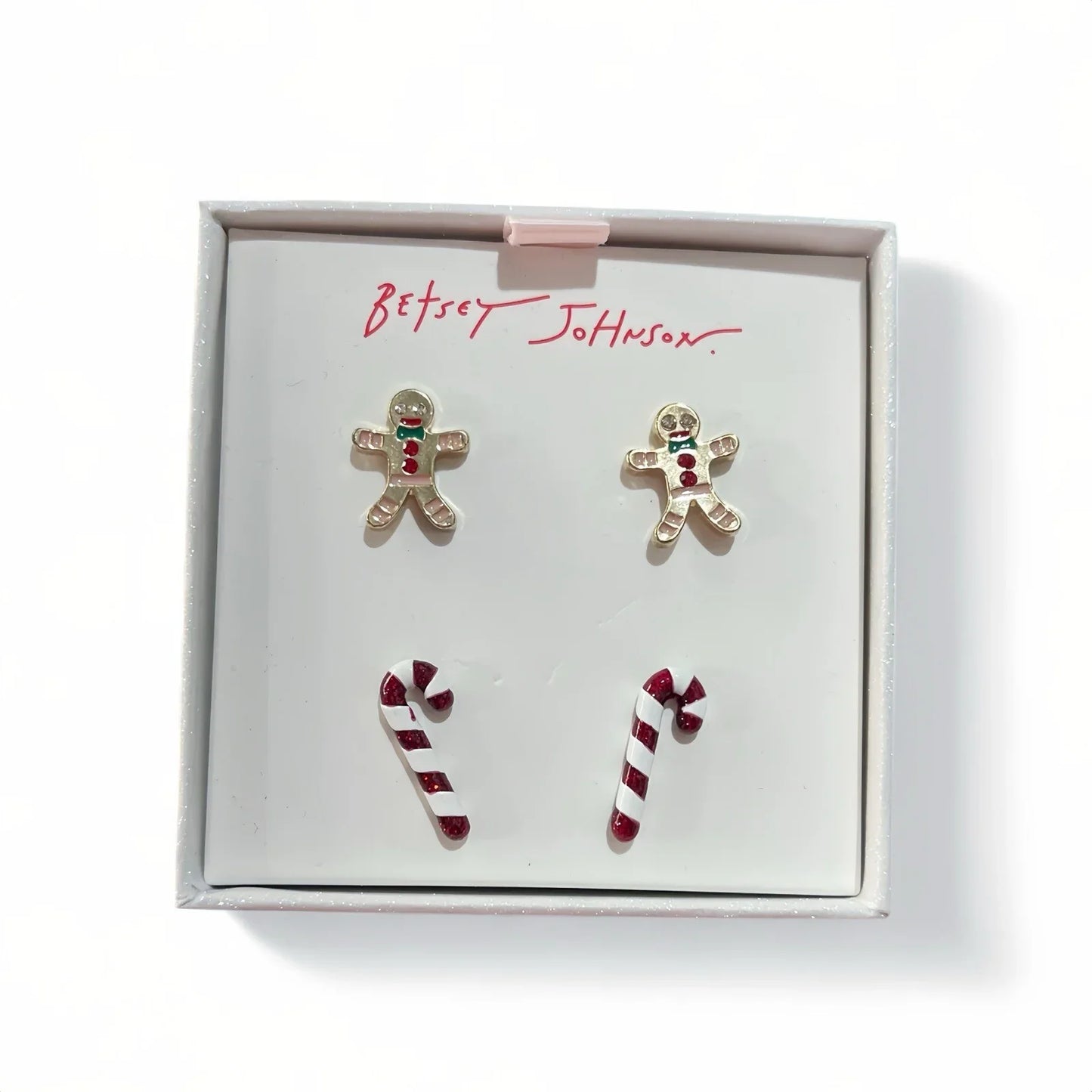 Betsey Johnson Christmas Earrings Gingerbread man & Candy Cane - Trendiez U ♥ 