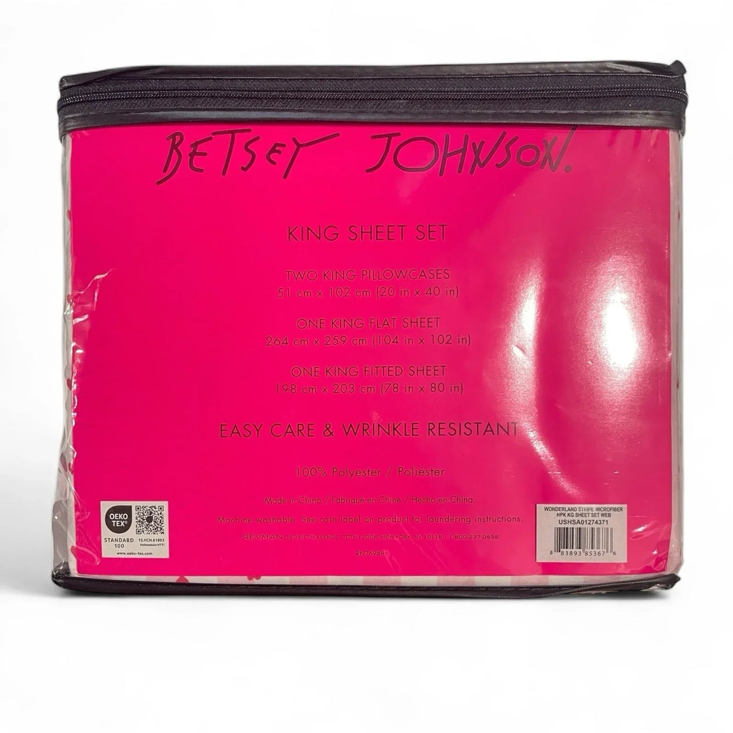 Betsey Johnson Pink Striped Hearts King Sheet Set - Trendiez U ♥ 
