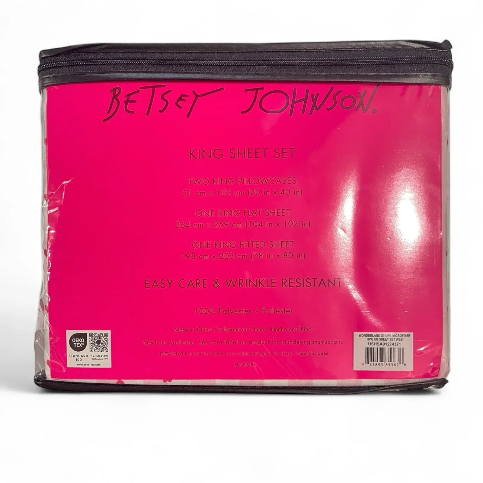 Betsey Johnson Pink Striped Hearts King Sheet Set - Trendiez U ♥ 