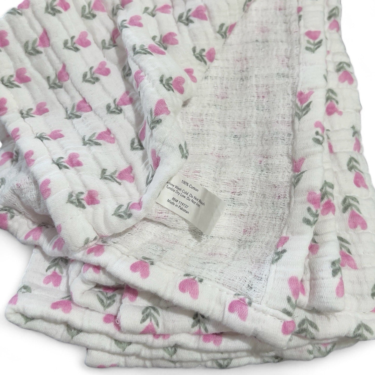 Boundary Pink Floral Hearts 100% Cotton Absorbent Kitchen Towels - Trendiez U ♥ 