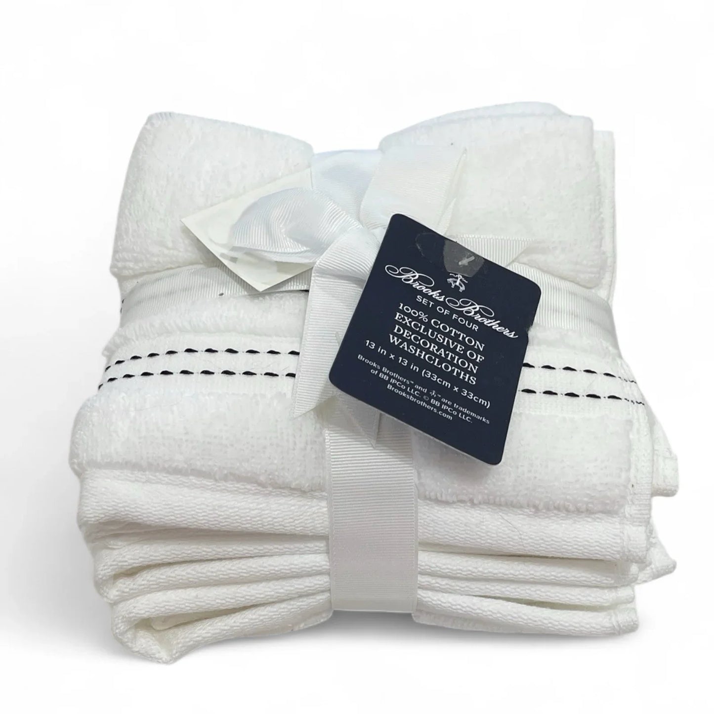 Brooks Brothers 8-Piece Bath Towel Set – White 100% Cotton - Trendiez U ♥ 