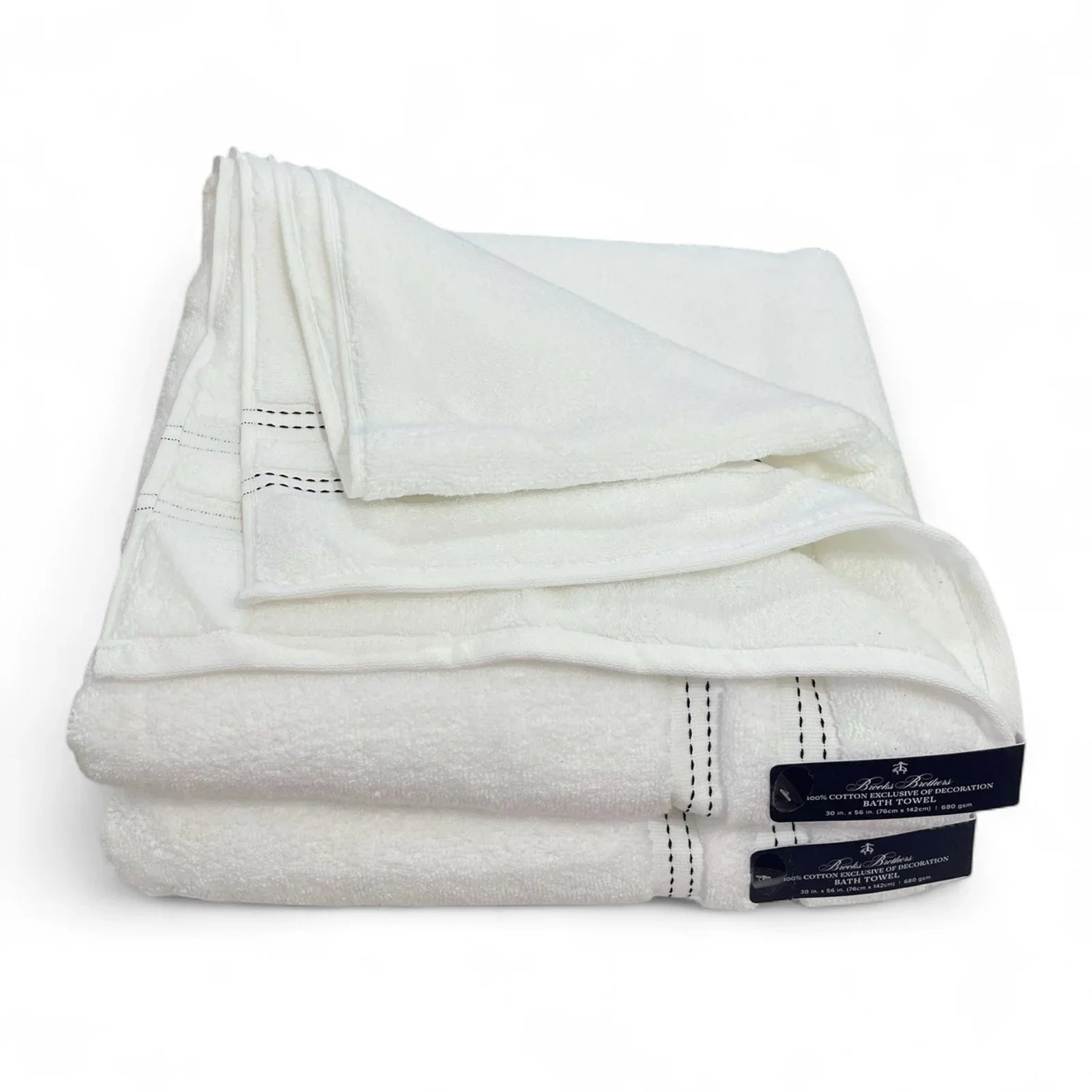 Brooks Brothers 8-Piece Bath Towel Set – White 100% Cotton - Trendiez U ♥ 