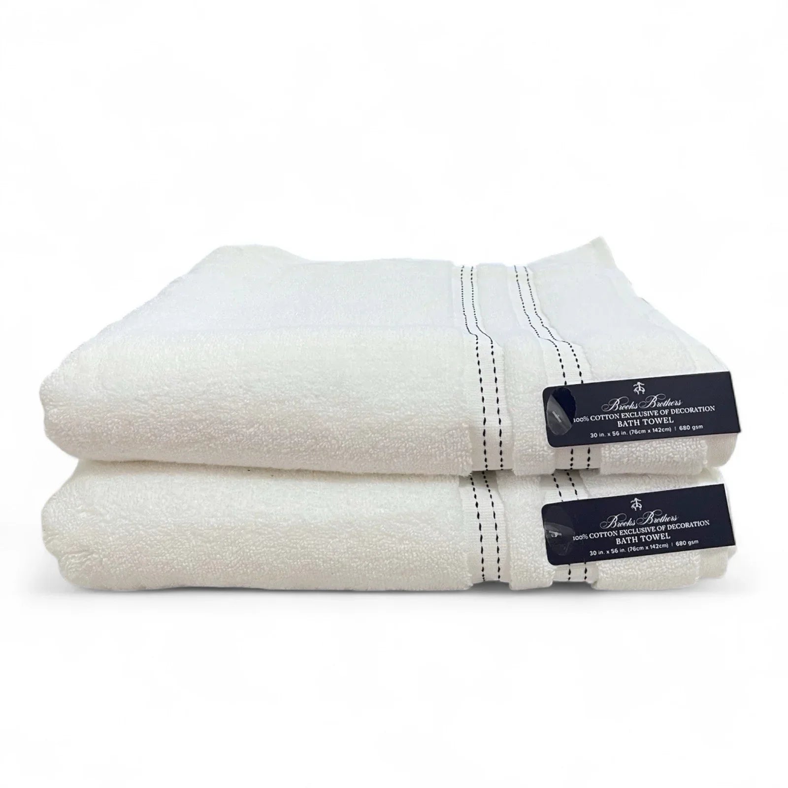 Brooks Brothers 8-Piece Bath Towel Set – White 100% Cotton - Trendiez U ♥ 
