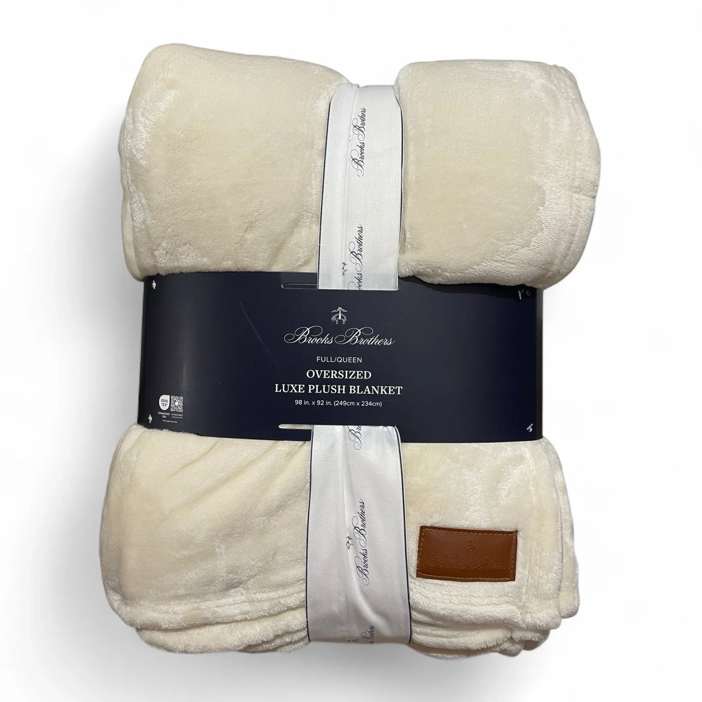 Brooks Brothers Cream Queen Blanket Couch Throw Oversized Luxe Plush 98x92” Soft - Trendiez U ♥ 