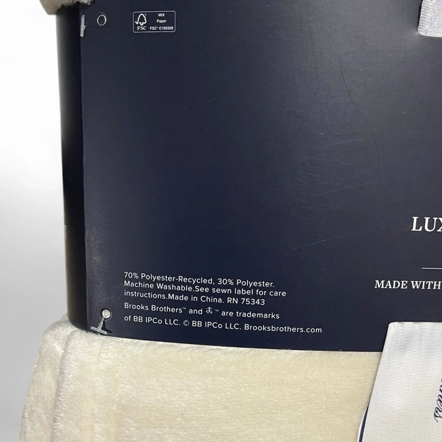 Brooks Brothers Cream Queen Blanket Couch Throw Oversized Luxe Plush 98x92” Soft - Trendiez U ♥ 