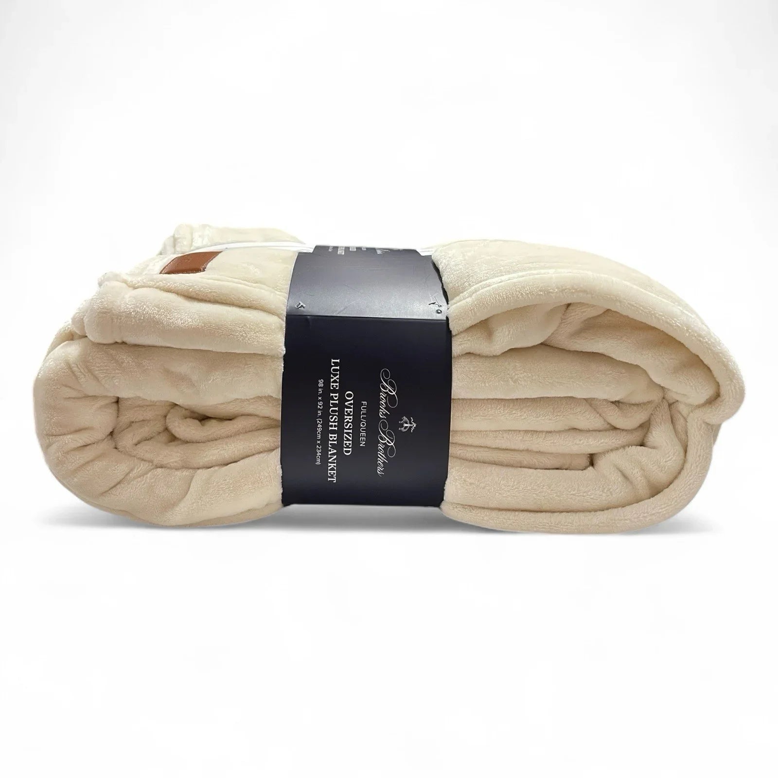 Brooks Brothers Cream Queen Blanket Couch Throw Oversized Luxe Plush 98x92” Soft - Trendiez U ♥ 