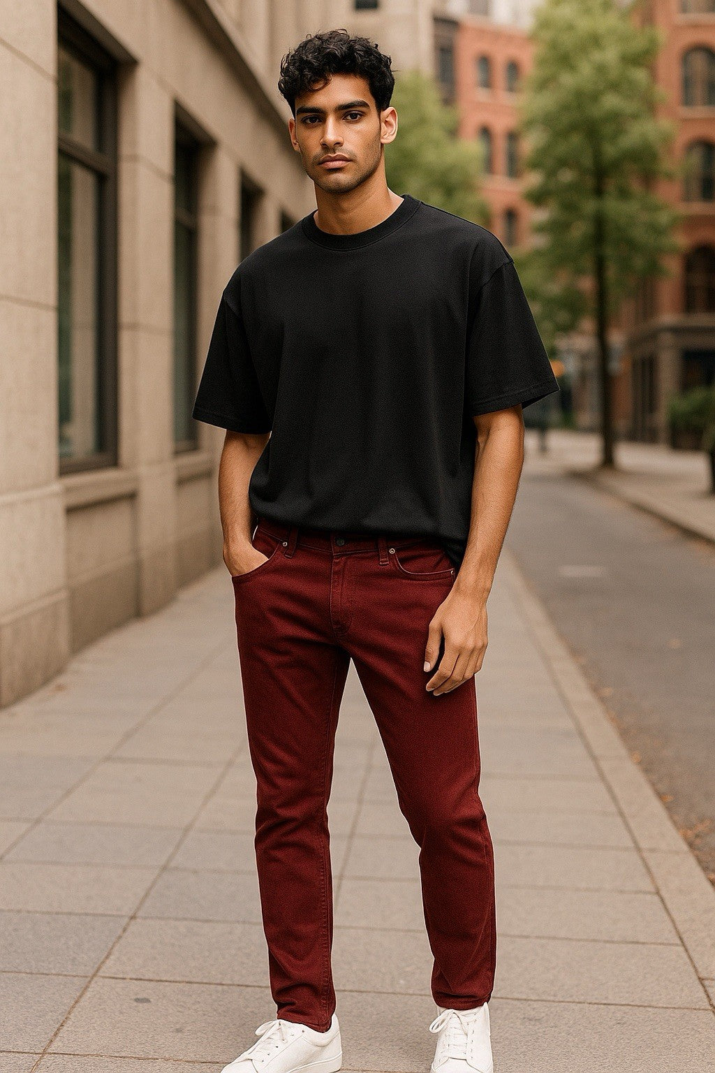 Buffalo David Bitton Straight Six Jeans – Men’s 29x30 Burgundy Free Flex - Trendiez U ♥ 