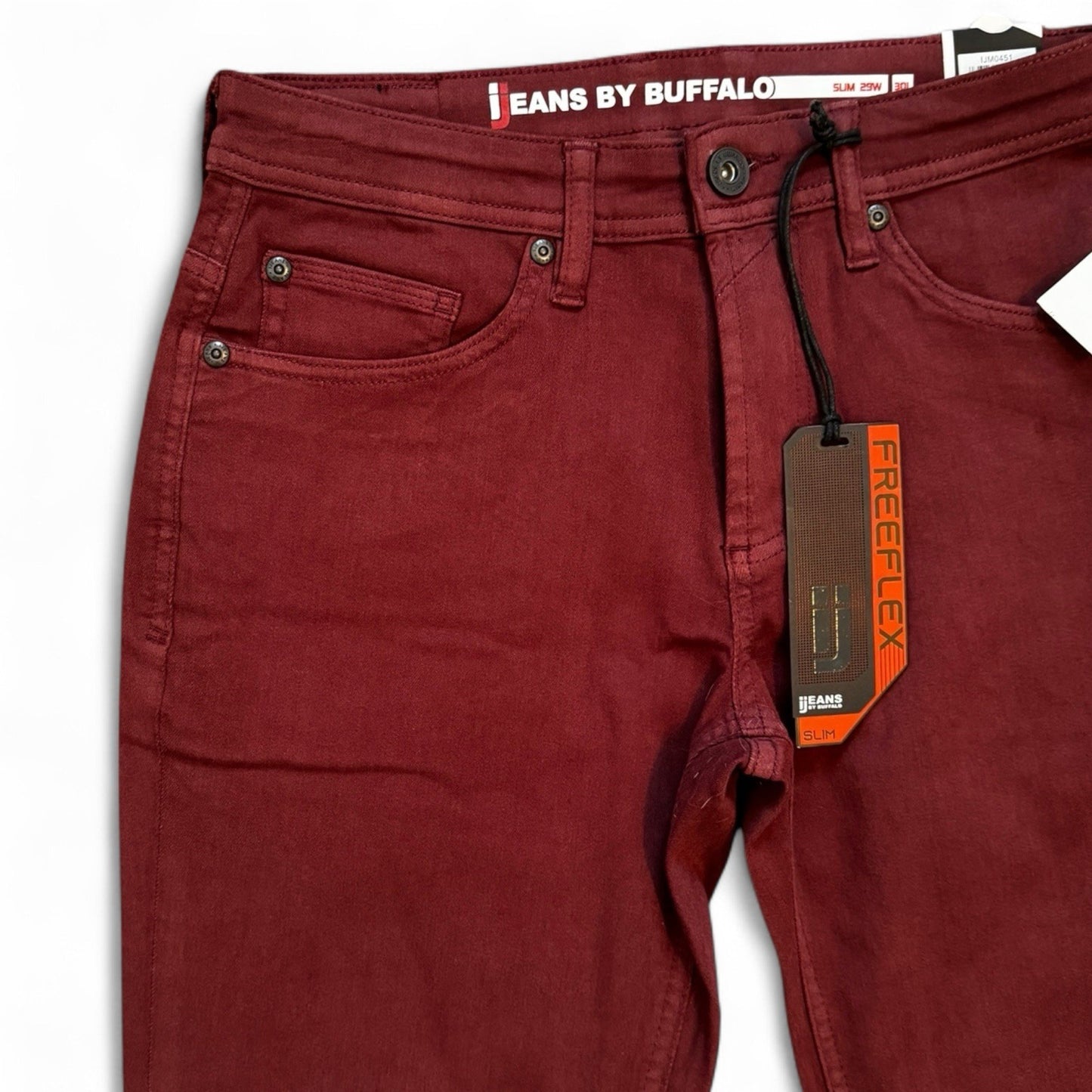 Buffalo David Bitton Straight Six Jeans – Men’s 29x30 Burgundy Free Flex - Trendiez U ♥ 
