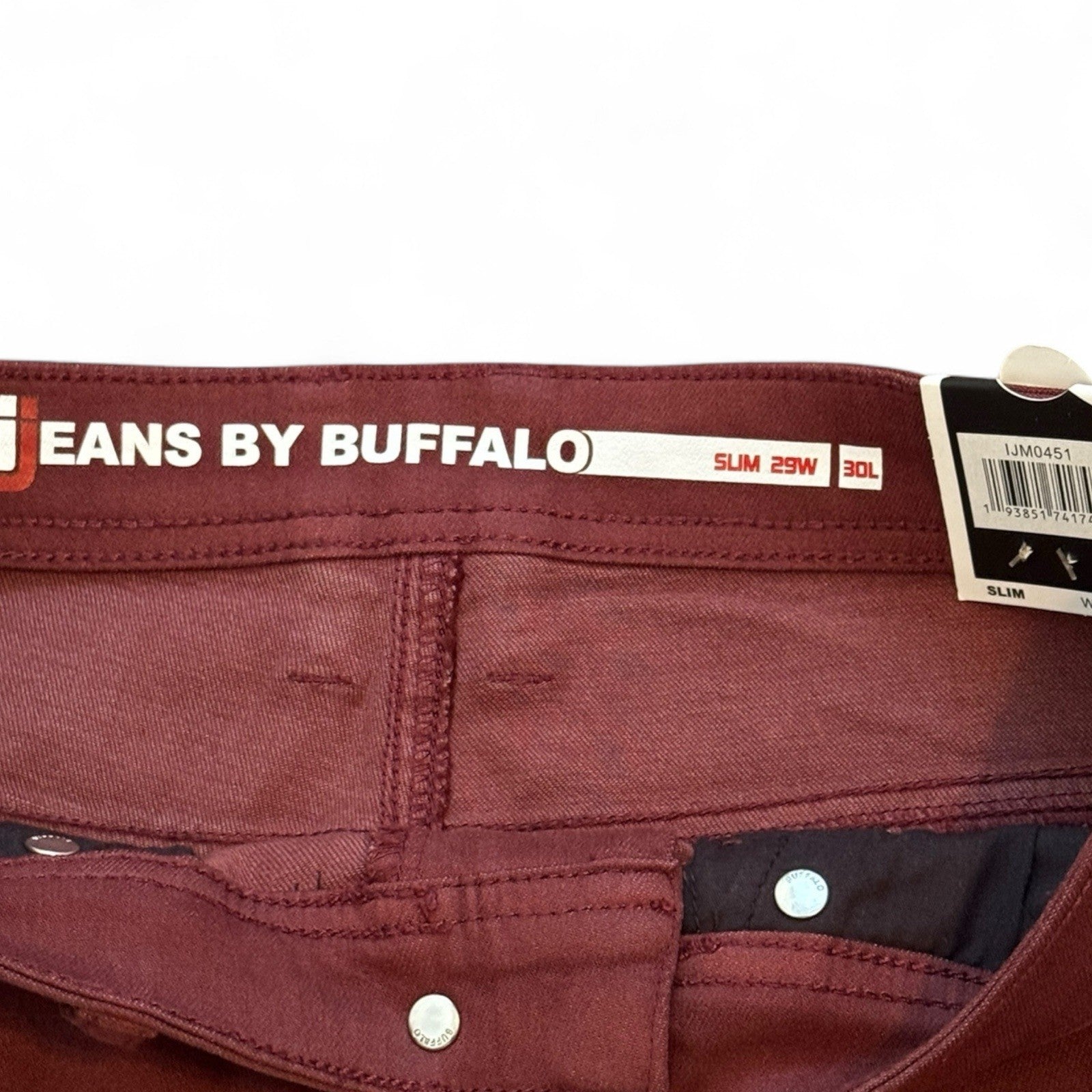 Buffalo David Bitton Straight Six Jeans – Men’s 29x30 Burgundy Free Flex - Trendiez U ♥ 