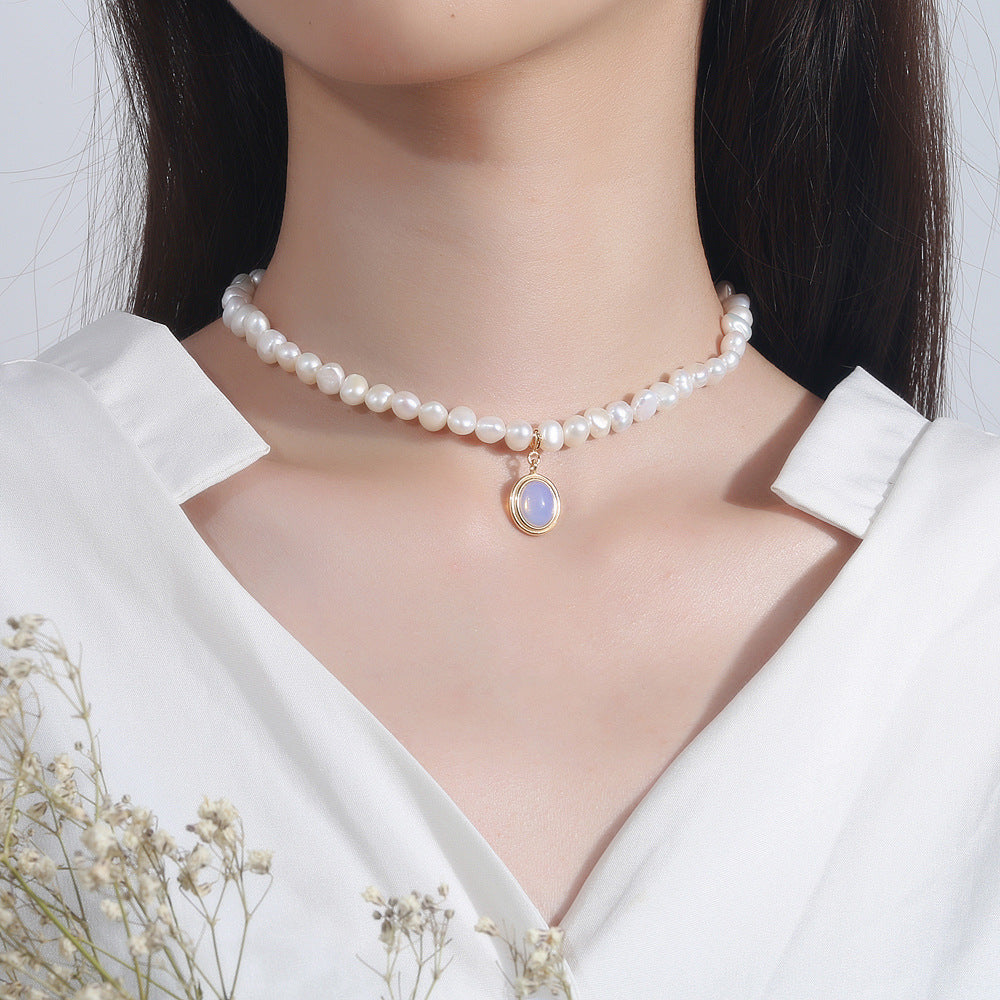 Celestial Opaline Pearl Necklace