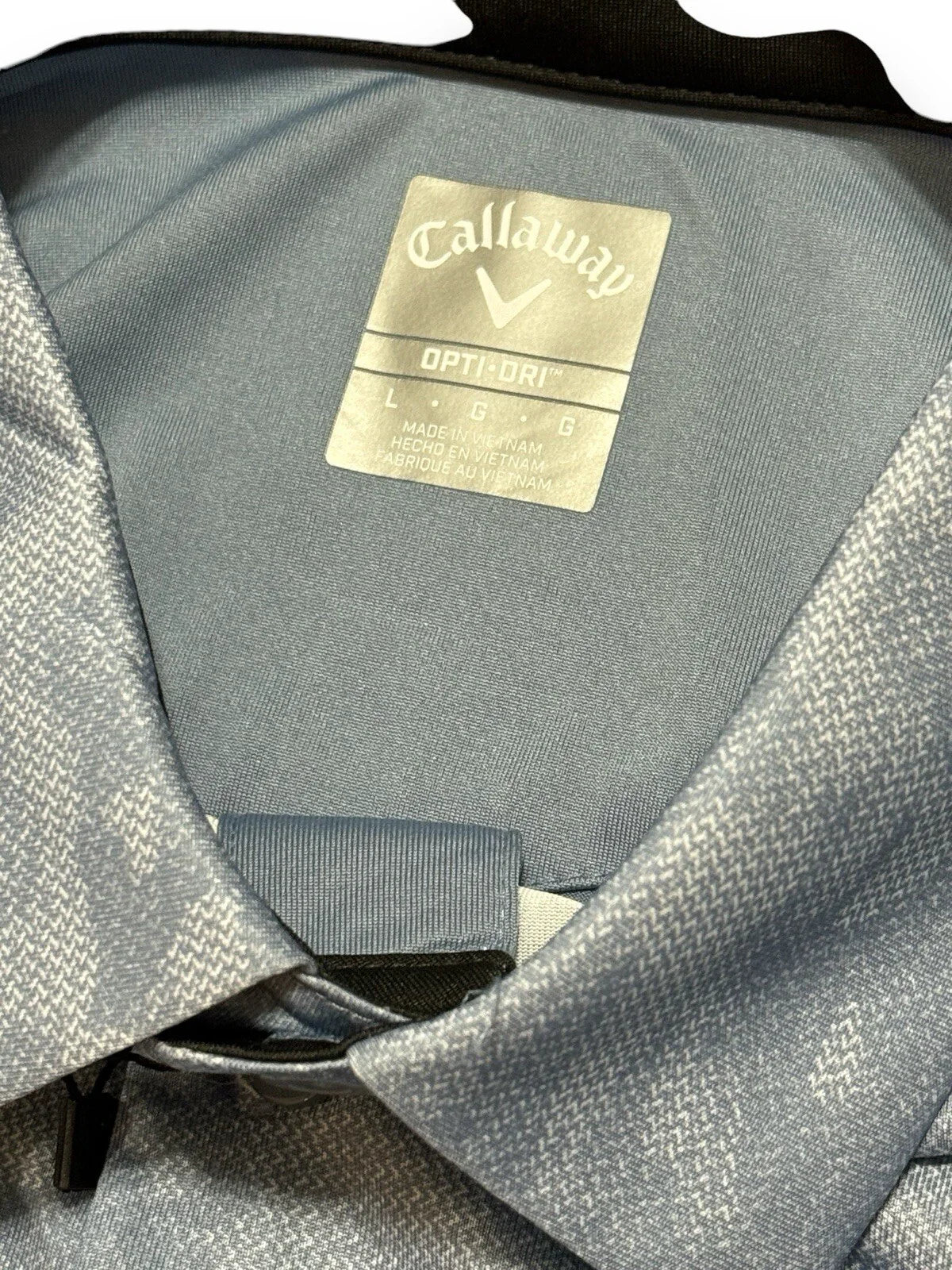 Callaway Mens Large Golf Henley Collar Polo Shirt Camo Blue Infinity Opti-Dri - Trendiez U ♥ 