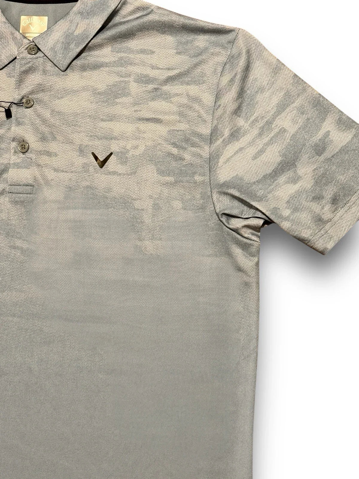 Callaway Mens Large Golf Henley Collar Polo Shirt Camo Blue Infinity Opti-Dri - Trendiez U ♥ 