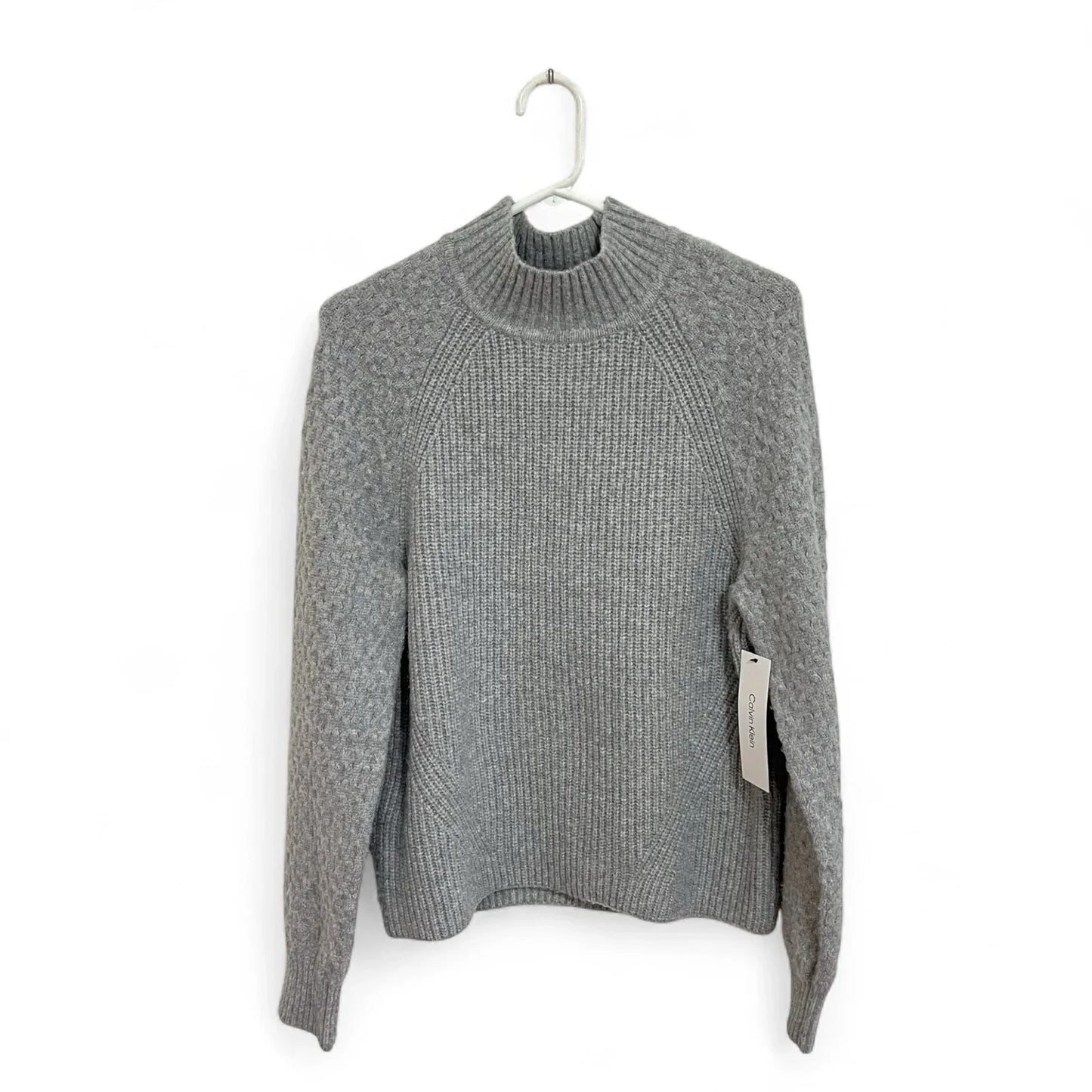 Calvin Klein Women’s Sweater Gray Turtleneck Size S Textured Warm Soft NEW - Trendiez U ♥ 