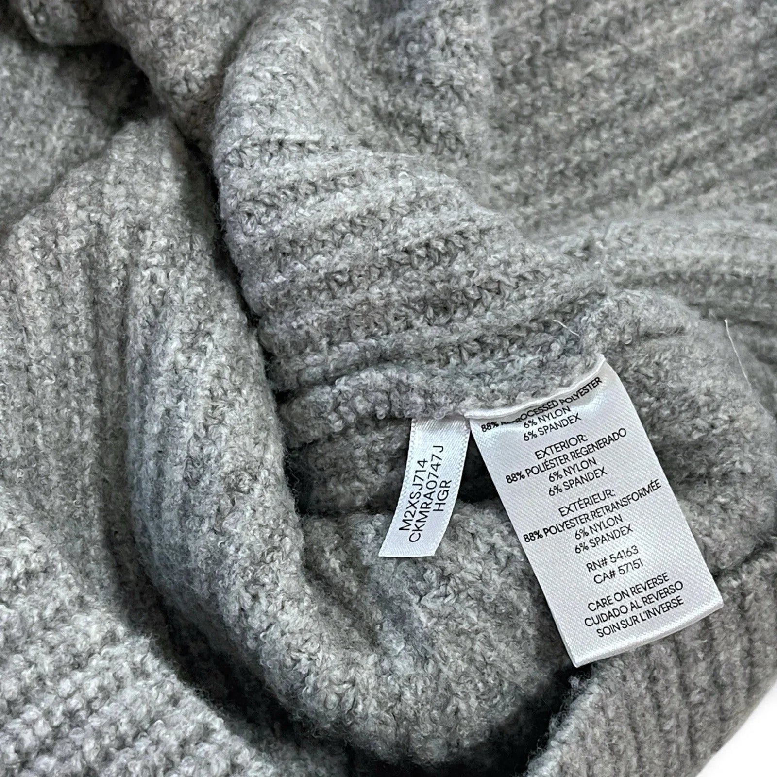 Calvin Klein Women’s Sweater Gray Turtleneck Size S Textured Warm Soft NEW - Trendiez U ♥ 