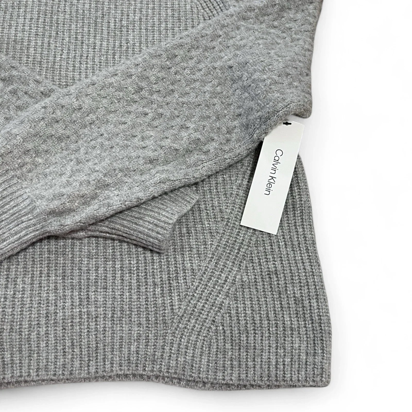 Calvin Klein Women’s Sweater Gray Turtleneck Size S Textured Warm Soft NEW - Trendiez U ♥ 