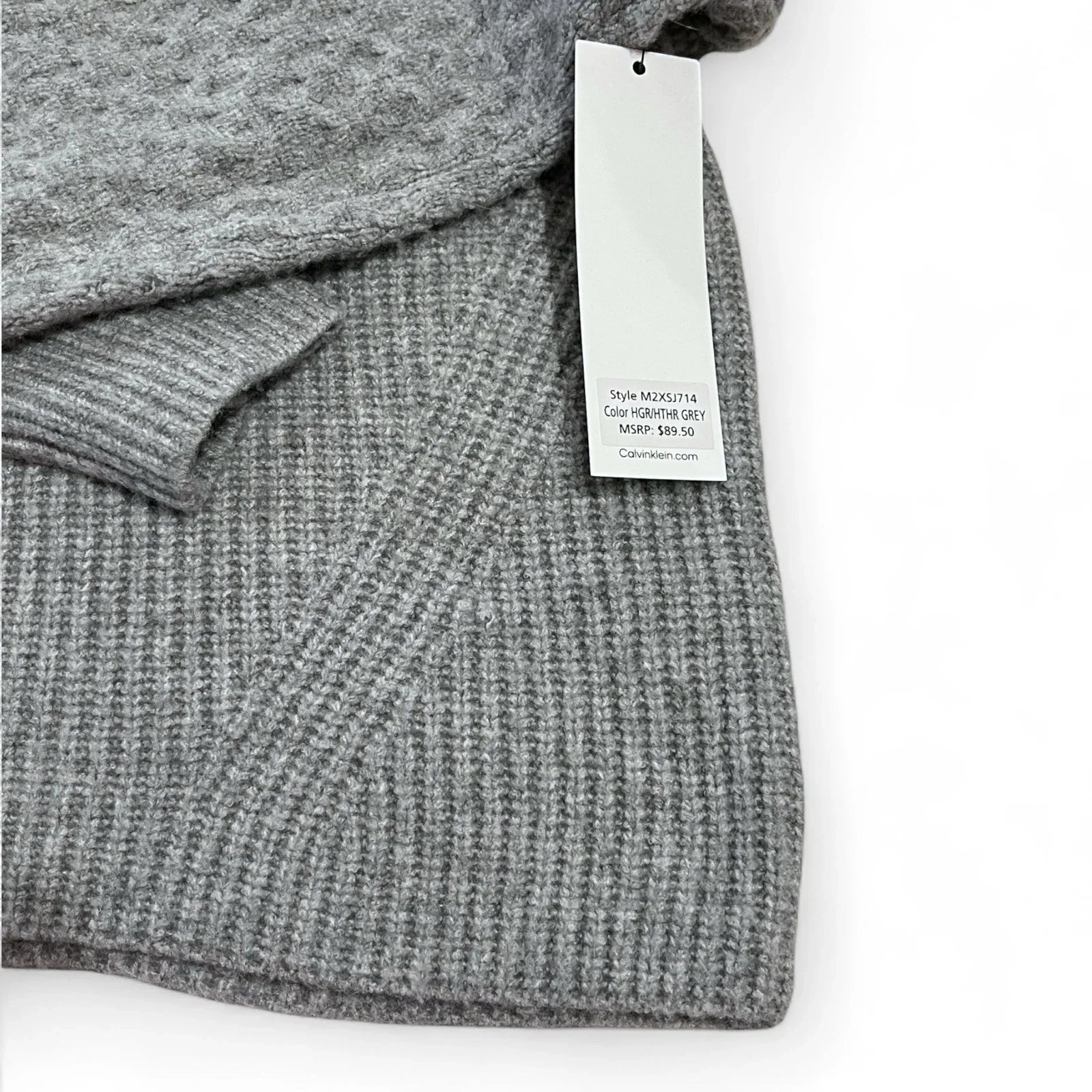 Calvin Klein Women’s Sweater Gray Turtleneck Size S Textured Warm Soft NEW - Trendiez U ♥ 