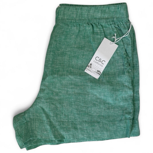 C&C California Women’s Linen Shorts – Green, Size L - Trendiez U ♥ 