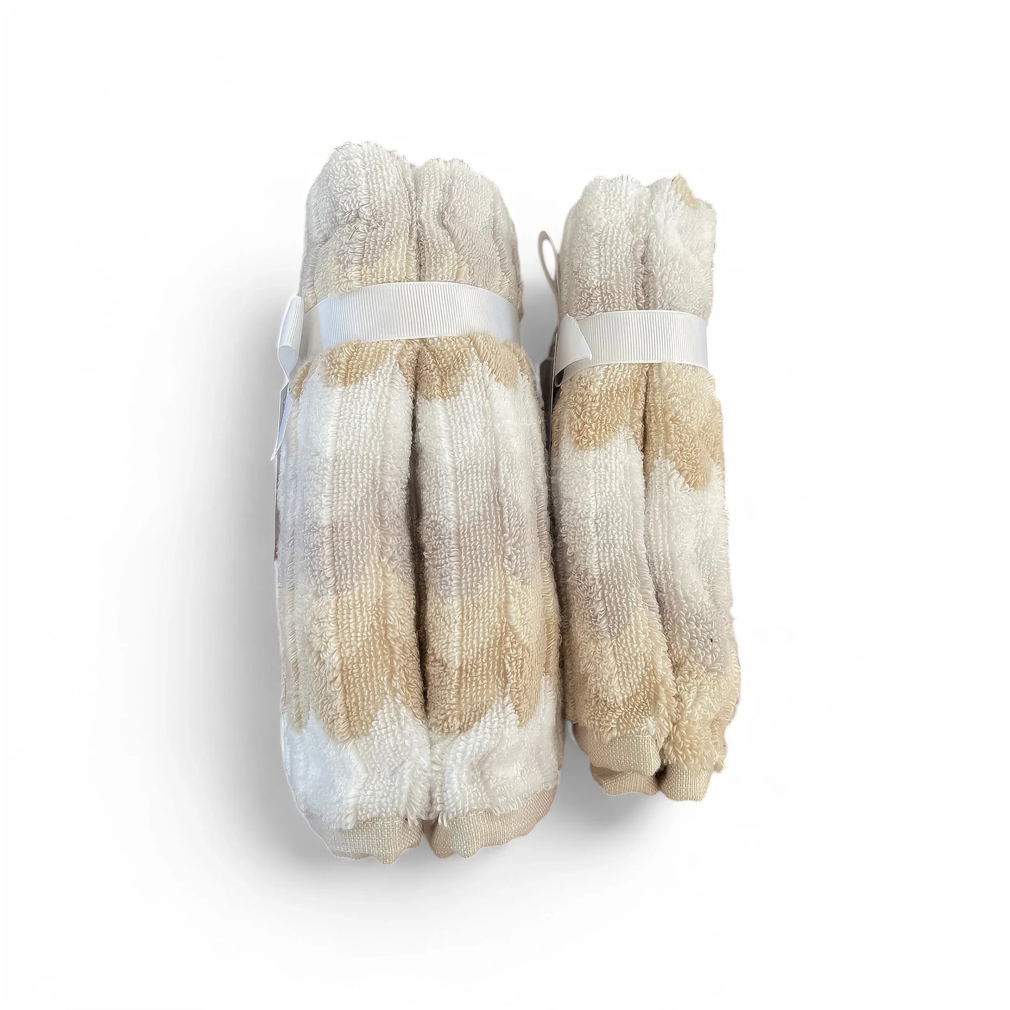 Caro Home Tan White Gray Geometric Bath Towel Set - Trendiez U ♥ 