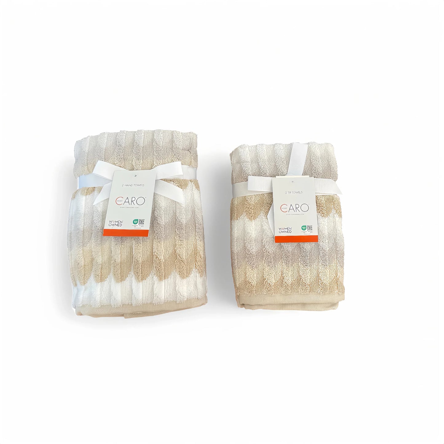 Caro Home Tan White Gray Geometric Bath Towel Set - Trendiez U ♥ 