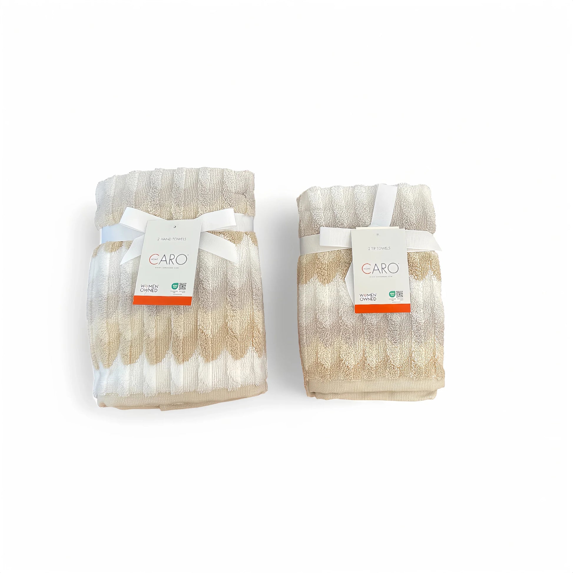 Caro Home Tan White Gray Geometric Bath Towel Set - Trendiez U ♥ 