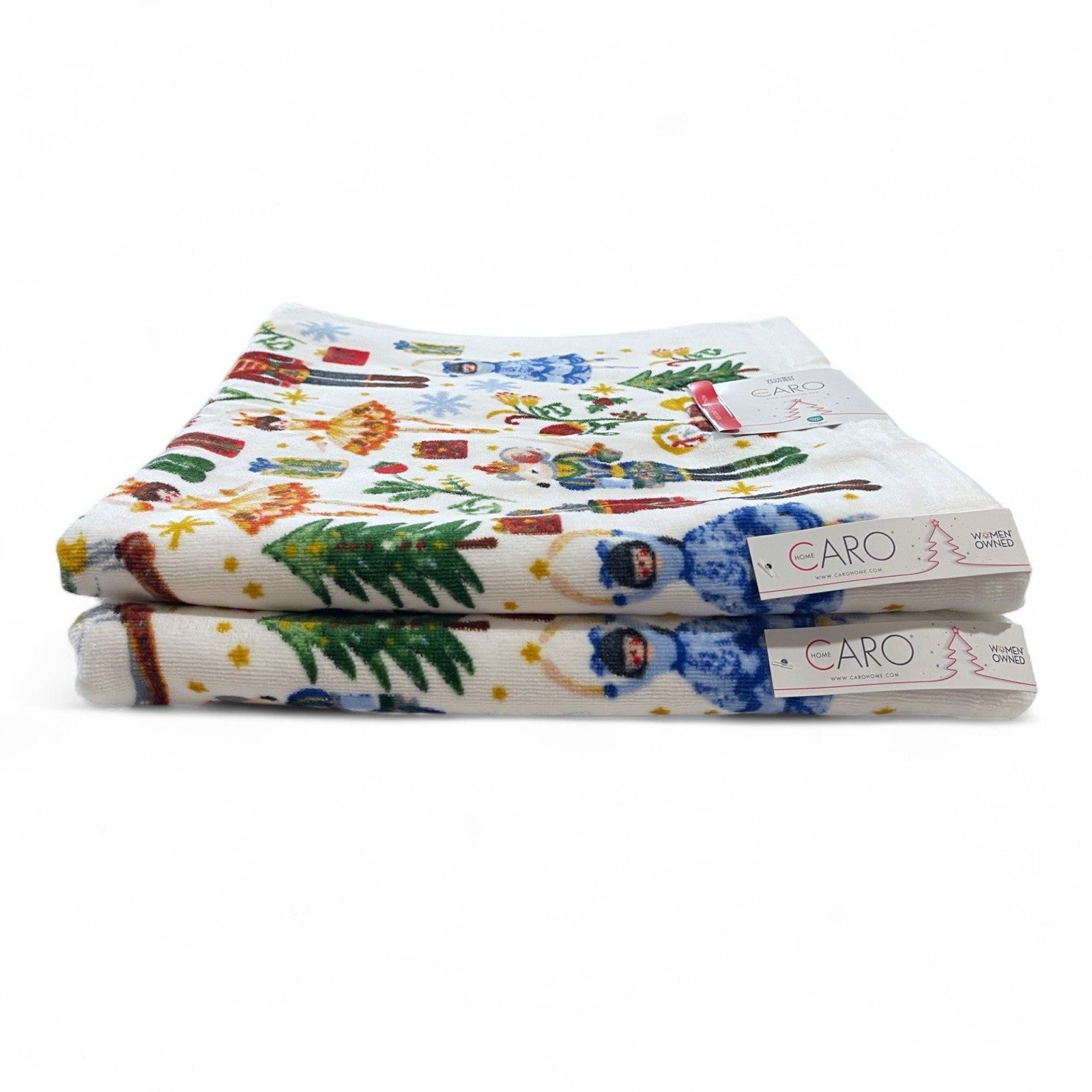 Caro Home The Nutcracker 8pc Bath Towel Set Cotton Velour Christmas - Trendiez U ♥ 