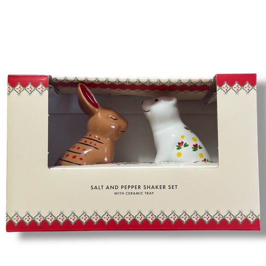 Cath Kidston Ceramic Boxed Easter Bear & Rabbit Salt & Pepper Kitchen Shaker - Trendiez U ♥ 