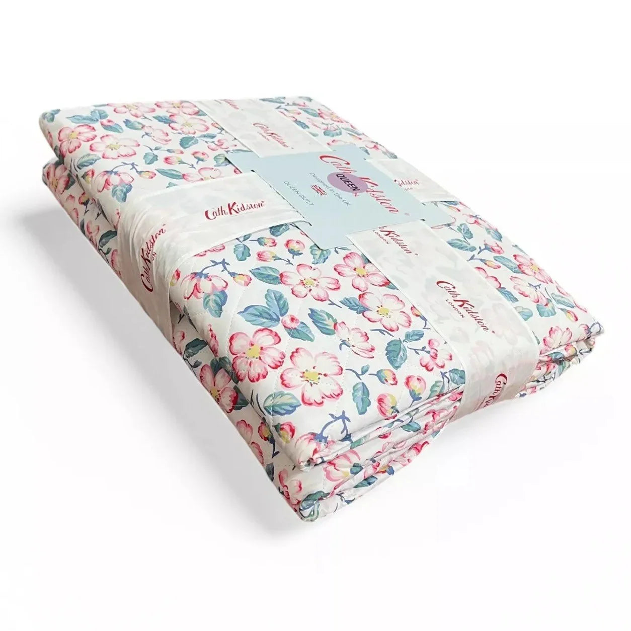 Cath Kidston Climbing Blossom Floral Pink Queen Cottage Farmhouse Quilt 90”x90” - Trendiez U ♥ 
