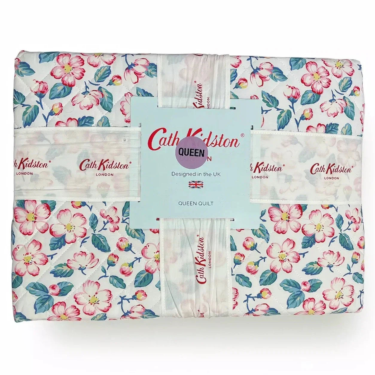 Cath Kidston Climbing Blossom Floral Pink Queen Cottage Farmhouse Quilt 90”x90” - Trendiez U ♥ 