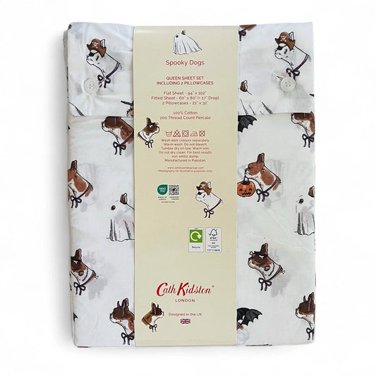 Cath Kidston Spooky Dogs Queen Sheet Set 100% Cotton 200TC Halloween - Trendiez U ♥ 