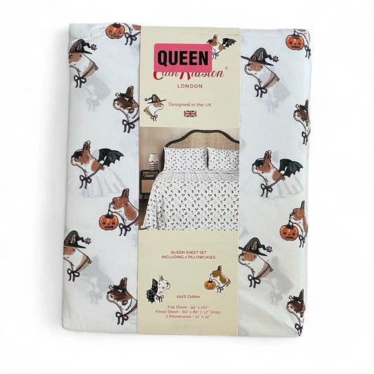 Cath Kidston Spooky Dogs Queen Sheet Set 100% Cotton 200TC Halloween - Trendiez U ♥ 
