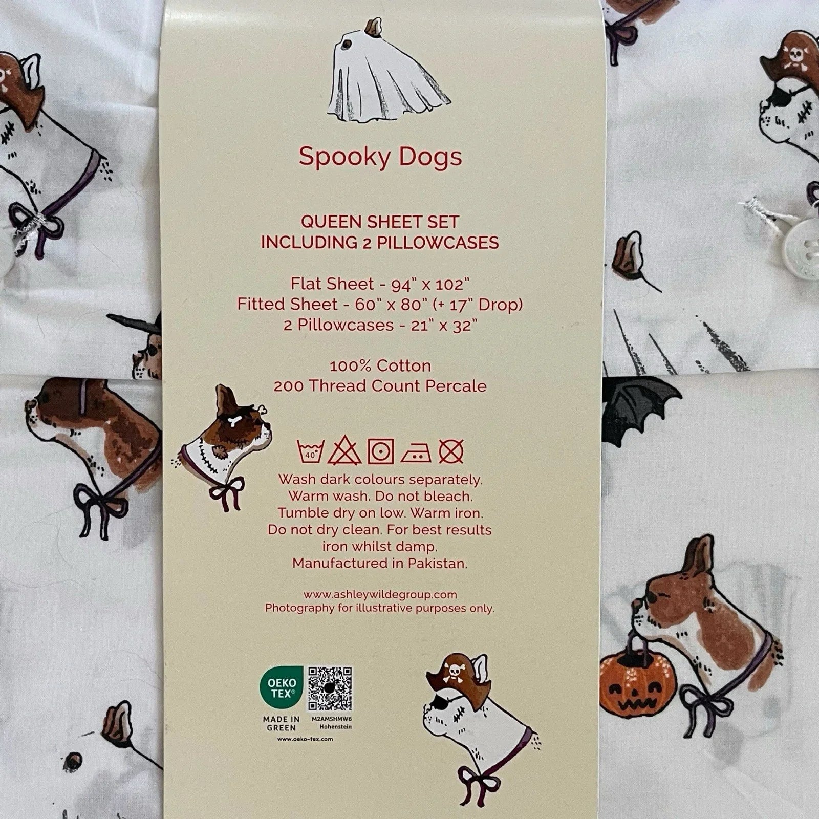 Cath Kidston Spooky Dogs Queen Sheet Set 100% Cotton 200TC Halloween - Trendiez U ♥ 